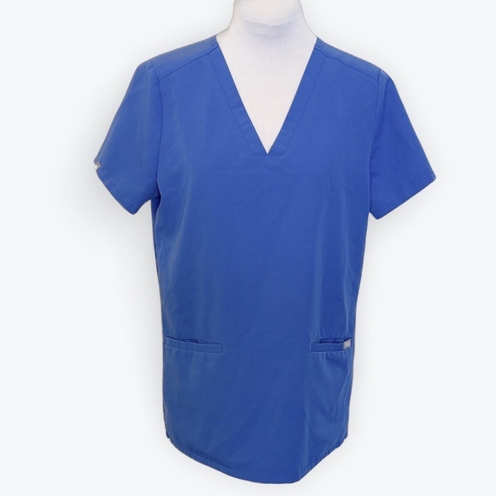 Figs‎ Technical Collection Royal Blue V-Neck Scrub Top XS FW1000 Women Medical